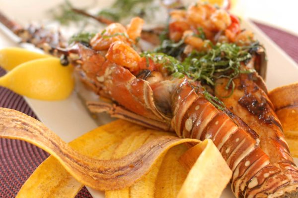 Image of lobster dish with tostones
